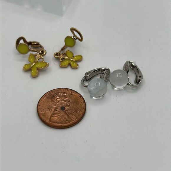 Vintage Mini Butterfly Drop Earrings and Stud Set - Picture 6 of 6